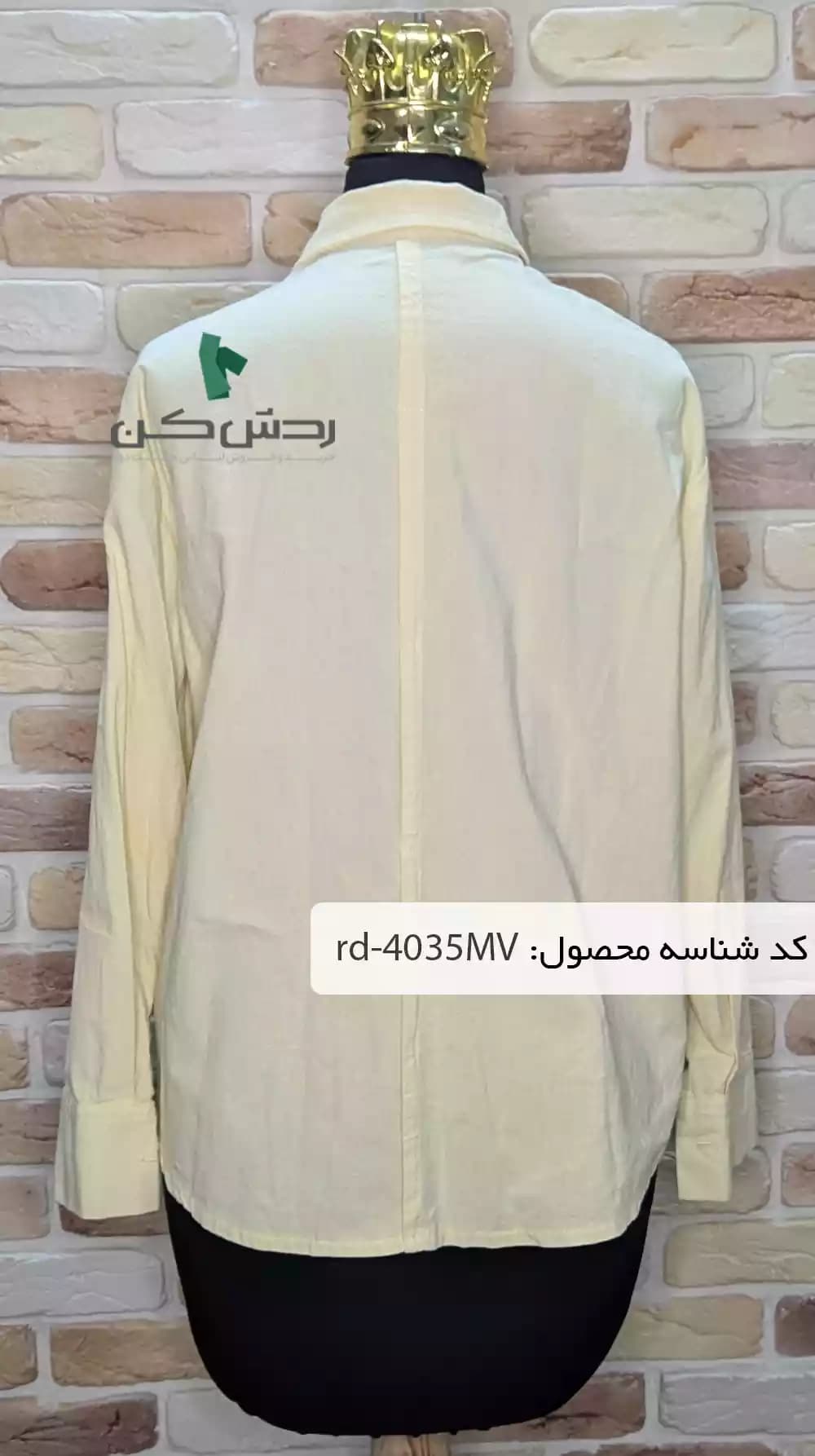 شومیز لینن بغل چاک دار زنانه دست دوم — تصویر ۵