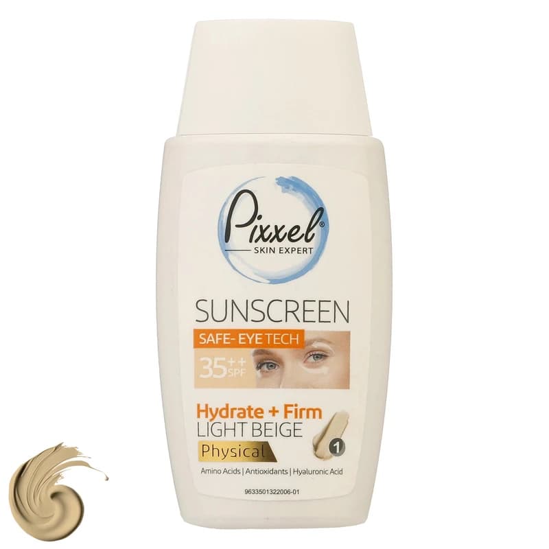 کرم ضدآفتاب فیزیکال رنگی دور چشم بژ روشن پیکسل SPF35 مدل Physical، مناسب انواع پوست حجم 50 میلیلیتر — تصویر ۸