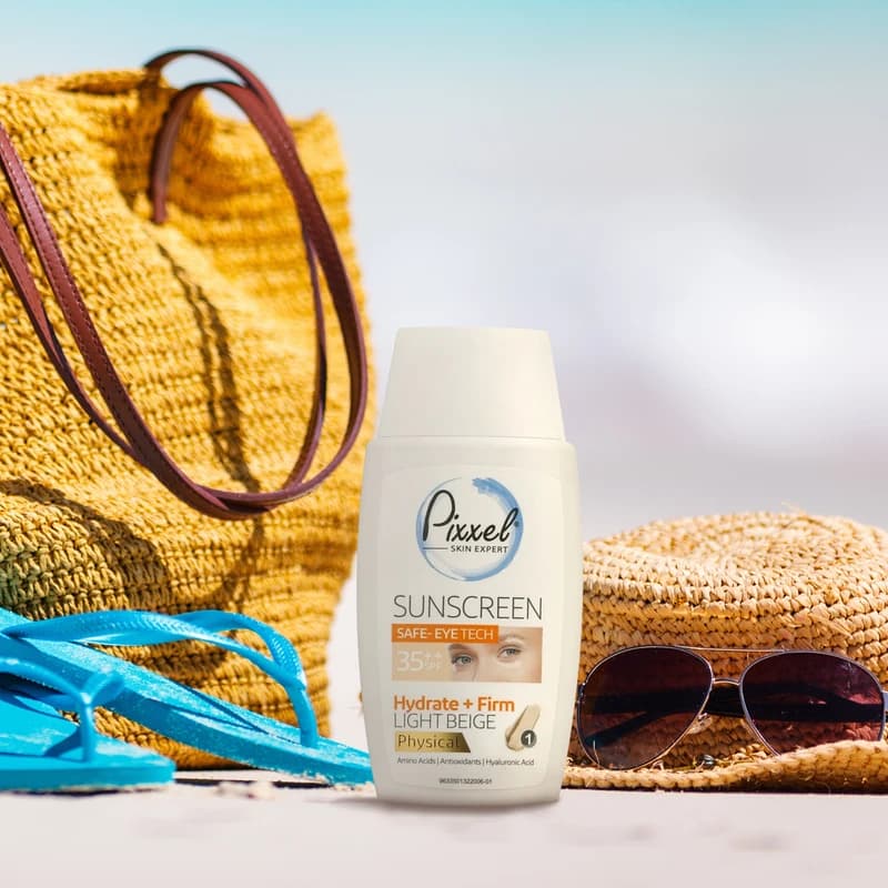 کرم ضدآفتاب فیزیکال رنگی دور چشم بژ روشن پیکسل SPF35 مدل Physical، مناسب انواع پوست حجم 50 میلیلیتر — تصویر ۹