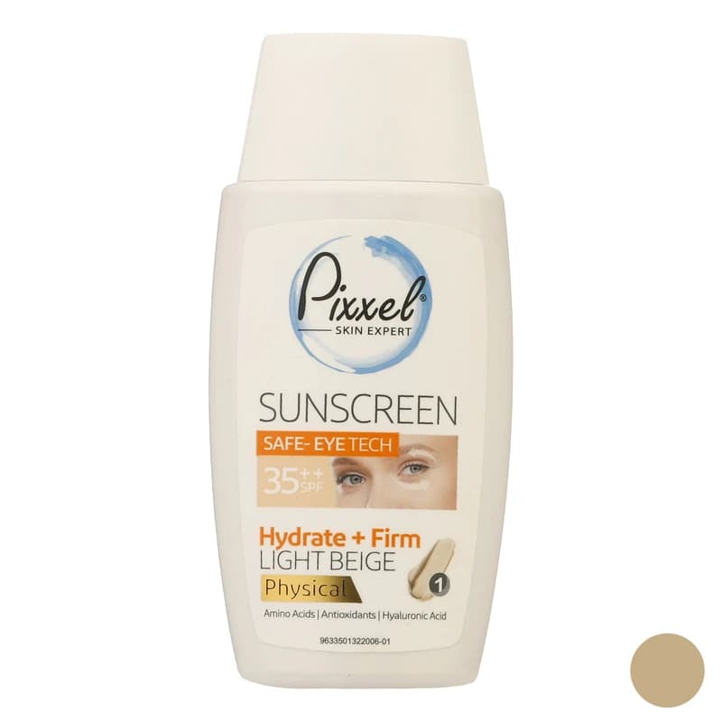 کرم ضدآفتاب فیزیکال رنگی دور چشم بژ روشن پیکسل SPF35 مدل Physical، مناسب انواع پوست حجم 50 میلیلیتر — تصویر ۵