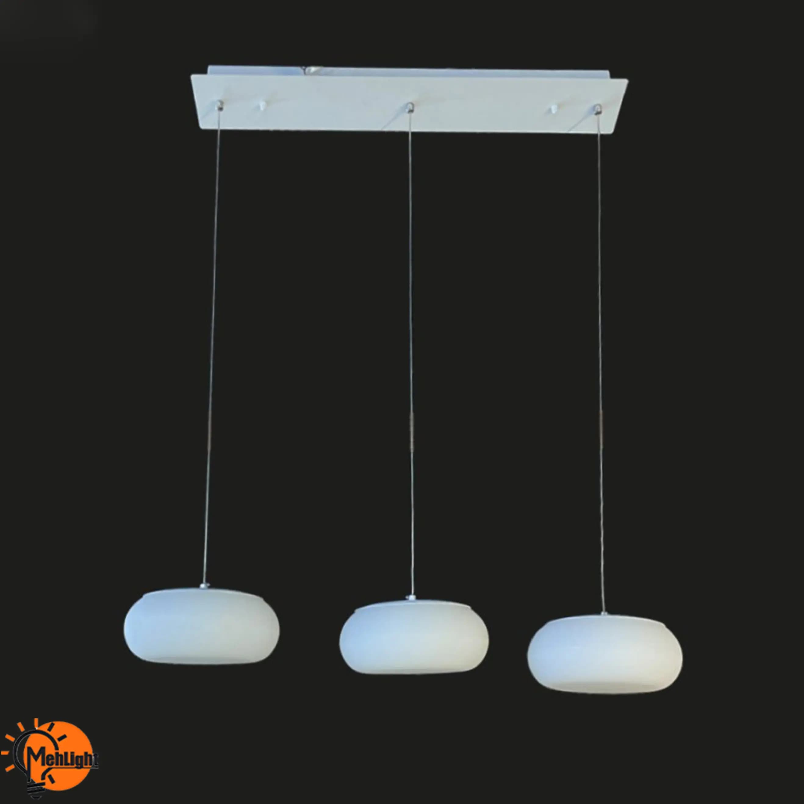 لوستر سه شعله خطی LED مدل توپی — تصویر ۵