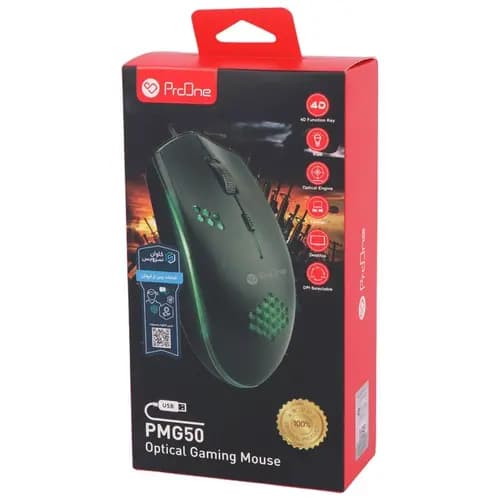 موس گیم سیم دار پرووان (ProOne) مدل PMG50-12 ماه گارانتی — تصویر ۶