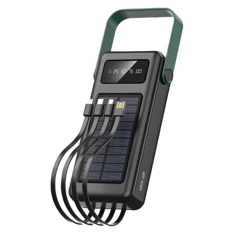 پاوربانک خورشیدی گرین لاین Solar Max | ظرفیت 30000 میلیآمپرساعت و شارژ خورشیدی