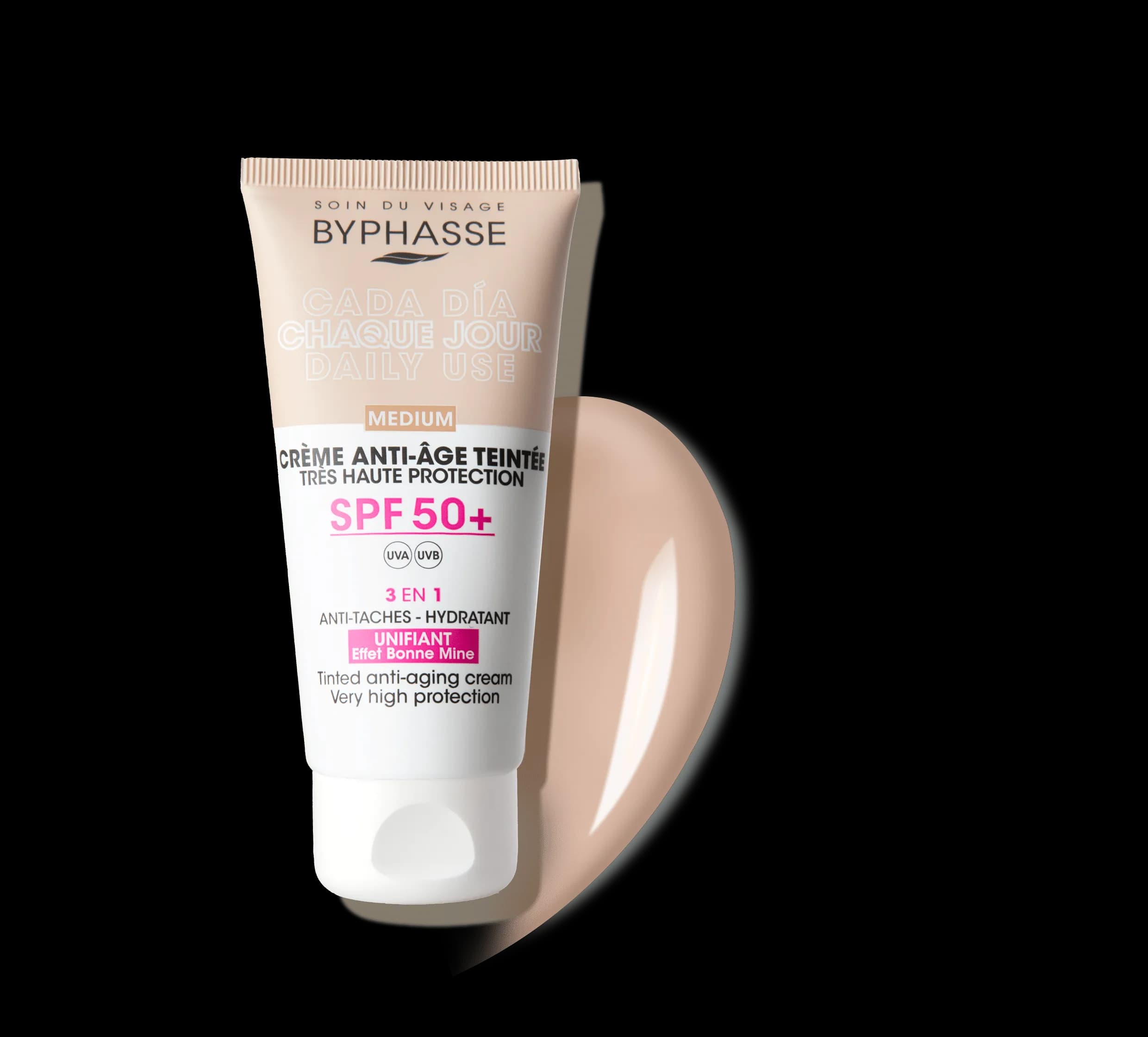 کرم ضدآفتاب و ضد چروک روزانه رنگی بیفس 50میل;Spf+50 — تصویر ۶