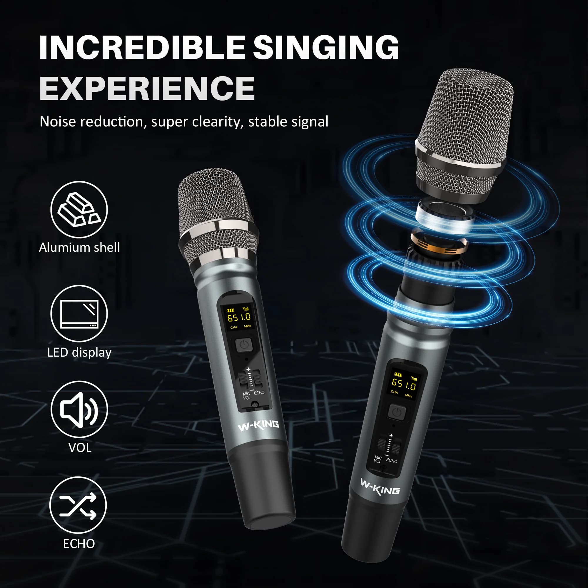 اسپیکر دبلیو کینگ W-king D20 – with mic — تصویر ۳