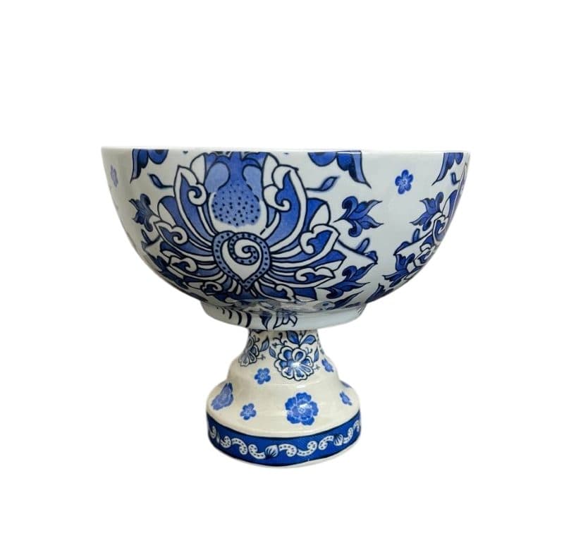 ظرف پایه دار چینی قلم آبی گرد کد 1 — تصویر ۶
