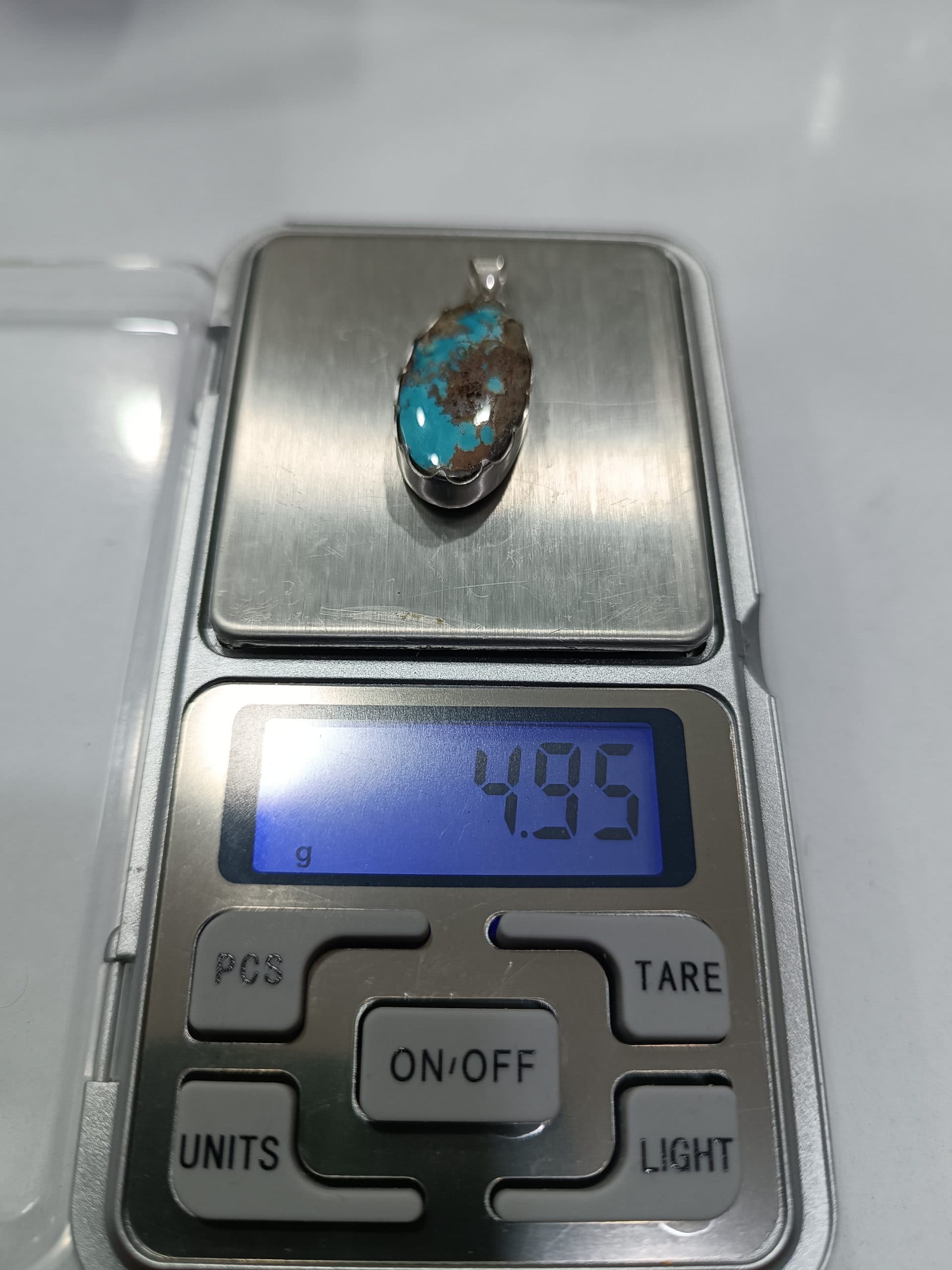 گردن آویز نقره 925 فیروزه نیشابور — تصویر ۲