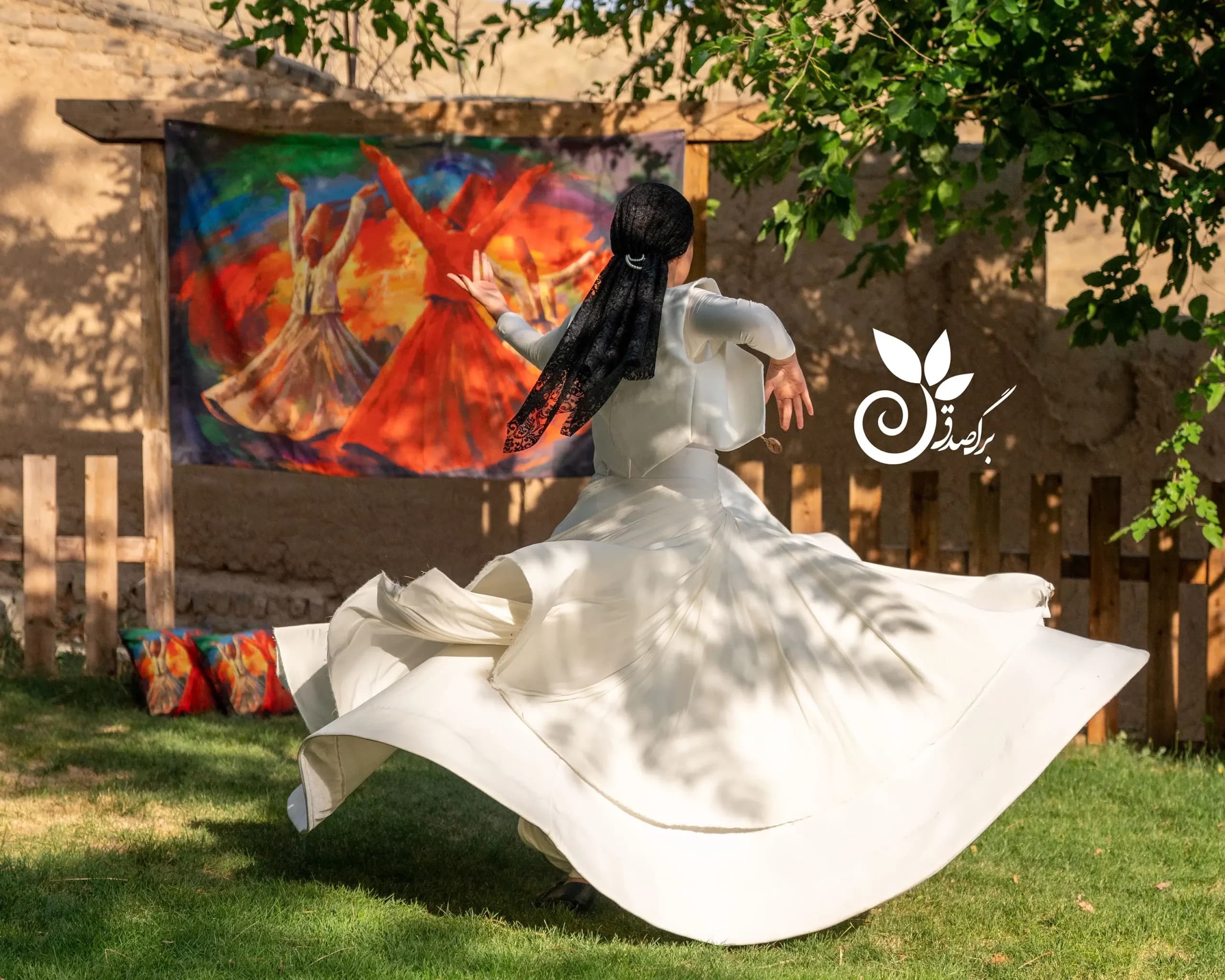 بکدراپ پرده ای طرح سماع کد 2206 — تصویر ۲