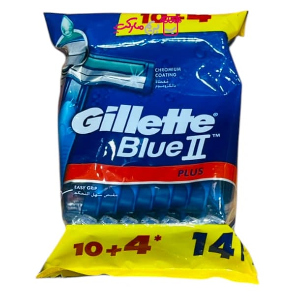 تیغ خودتراش ژیلت مدل Blue 2 Plus با 2 تیغه استیل ضد زنگ مناسب آقایان بسته 14 عددی — تصویر ۲