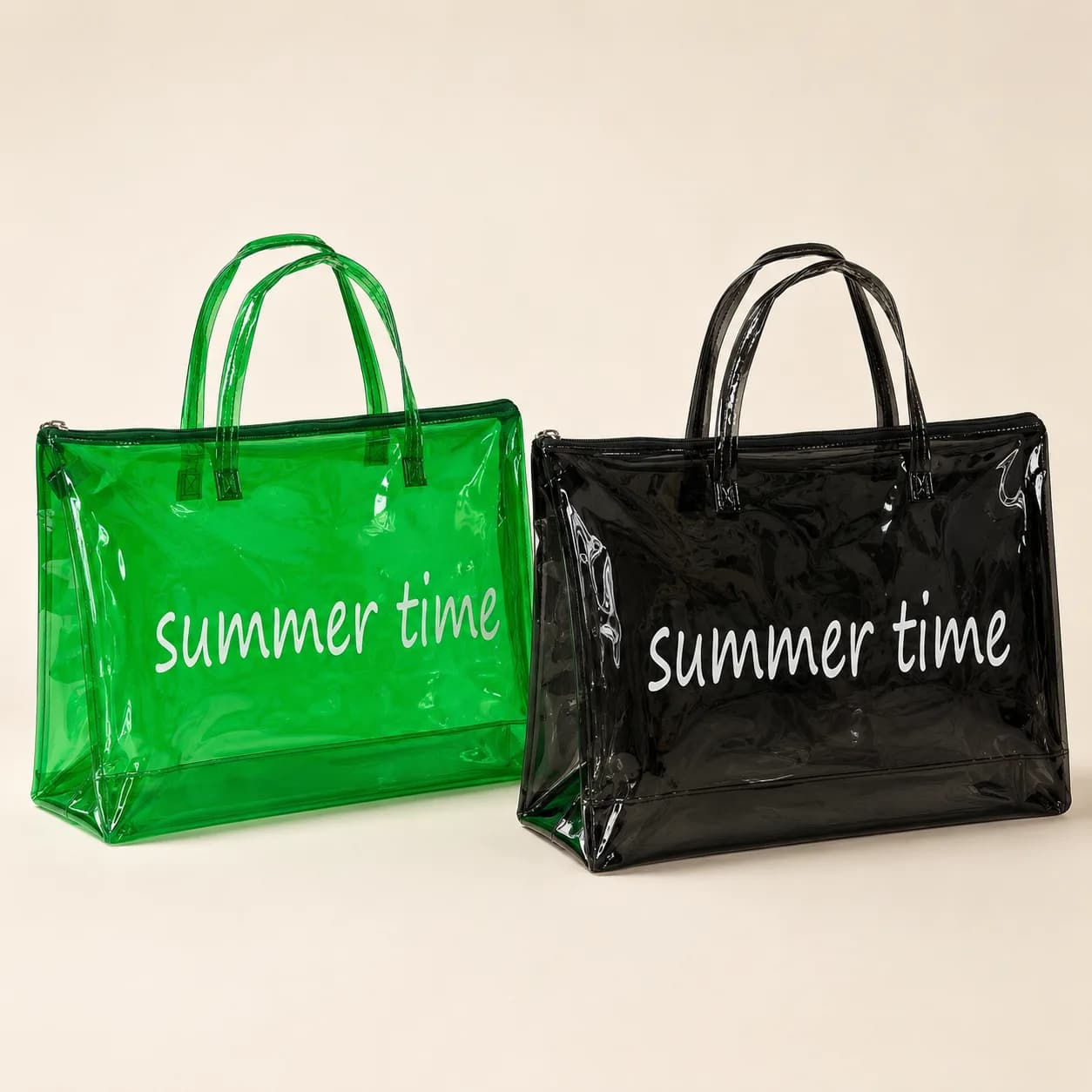 کیف طلقی استخری زنانه Summer Time دو رنگ زیپدار — تصویر ۴