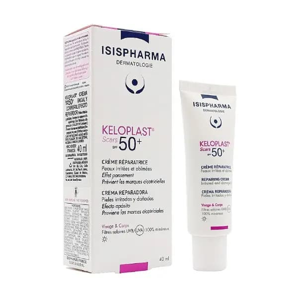 کرم ترمیم کننده و محافظ جای زخم SPF50+ ایزیس فارما کلوپلاست ISISPHARMA Keloplast Scars SPF50+ Repairing Cream — تصویر ۲