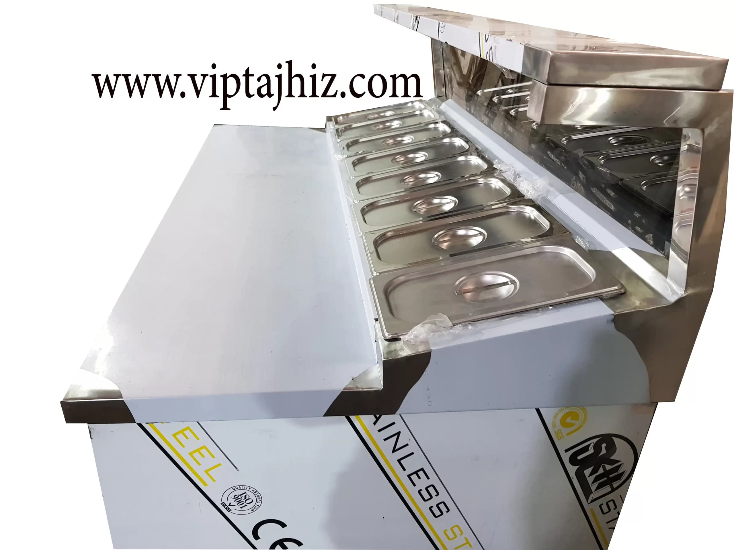 تاپینگ پیتزا و ساندویچ 8 لگن سایز 150*80 ورق 430 خشدار ضخیم — تصویر ۲