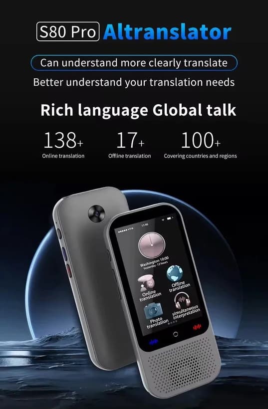 دستگاه مترجم صوتی هوشمند دوربیندار S80 Pro — تصویر ۲
