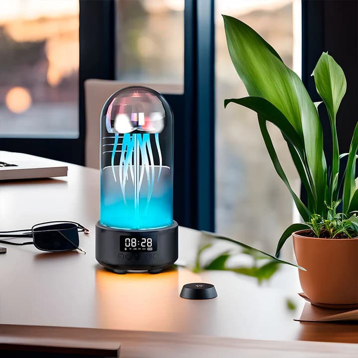 چراغ خواب اسپیکر قابل حمل عروس دریایی مدل Jellyfish اصل — تصویر ۳