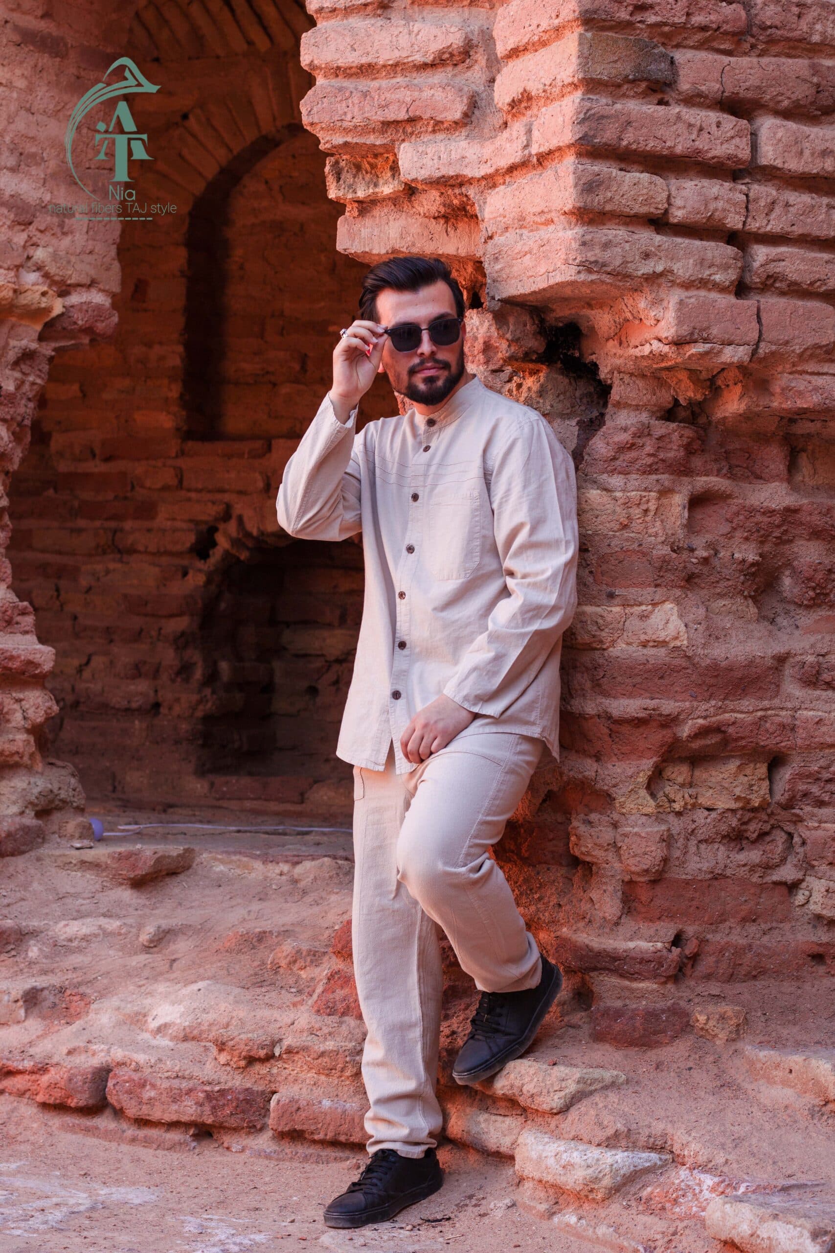 ست پیراهن شلوار مردانه الیاف طبیعی — تصویر ۶