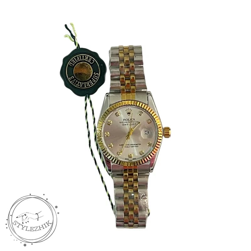 ساعت مردانه رولکس دیت جاست طلایی و نقرهای با صفحه سیلور | Rolex Datejust Men’s Two-Tone Silver Dial — تصویر ۴