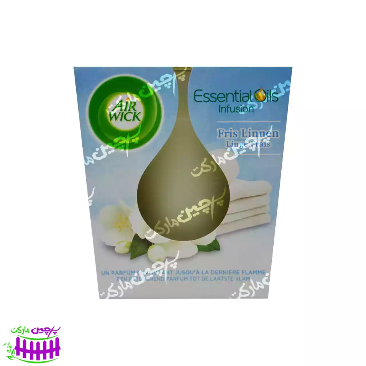 شمع معطر ایرویک لیوانی عطر کتان 105 گرم (airwick) — تصویر ۲