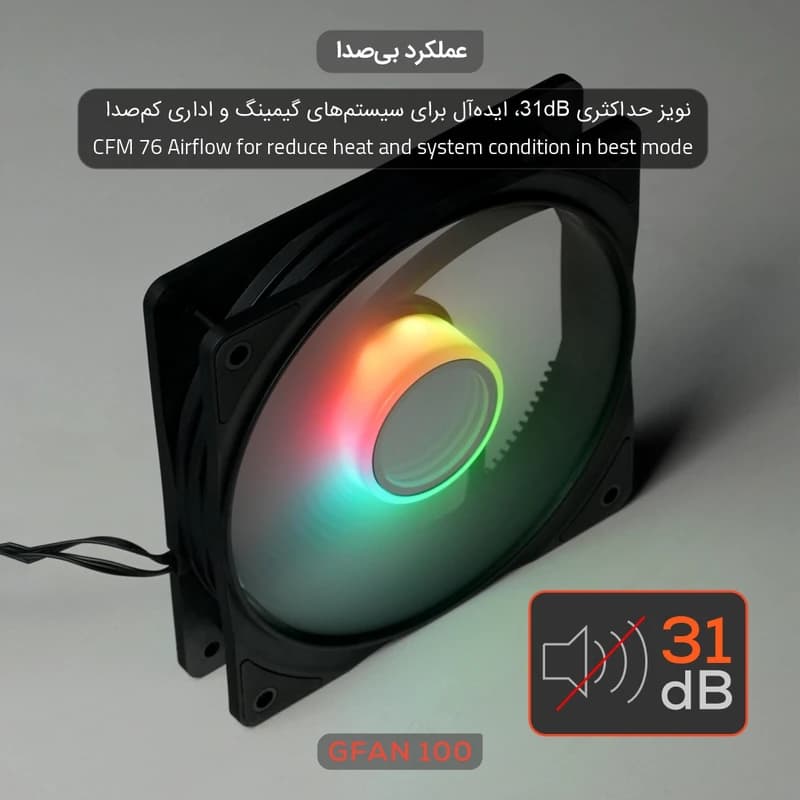 فن کیس گیمینگ مدل Skadi Storm GFan100 — تصویر ۸