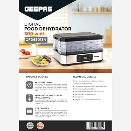 میوه خشک کن جی پاس مدل GFD63013N — تصویر ۵