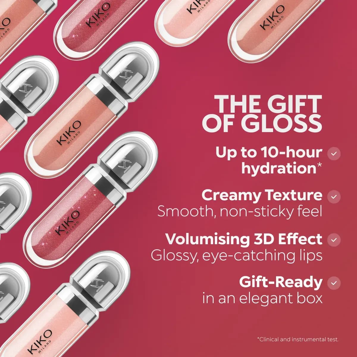 پک 3 عددی لیپ گلاس کیکو مدل glossy lip set — تصویر ۸