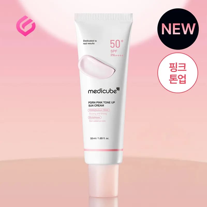 کرم ضدآفتاب روشنکننده مدیکیوب مدل PDRN Pink Tone Up — تصویر ۲