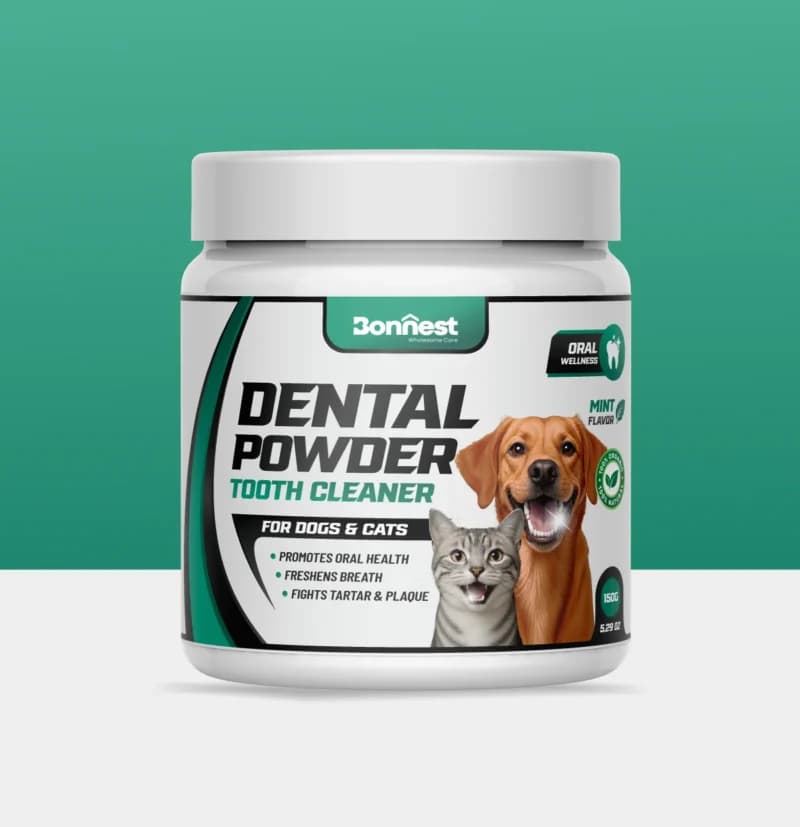 پودر تمیزکننده دندان سگ و گربه بونست 150 گرم | BonNest Dental Powder Tooth Cleaner — تصویر ۳