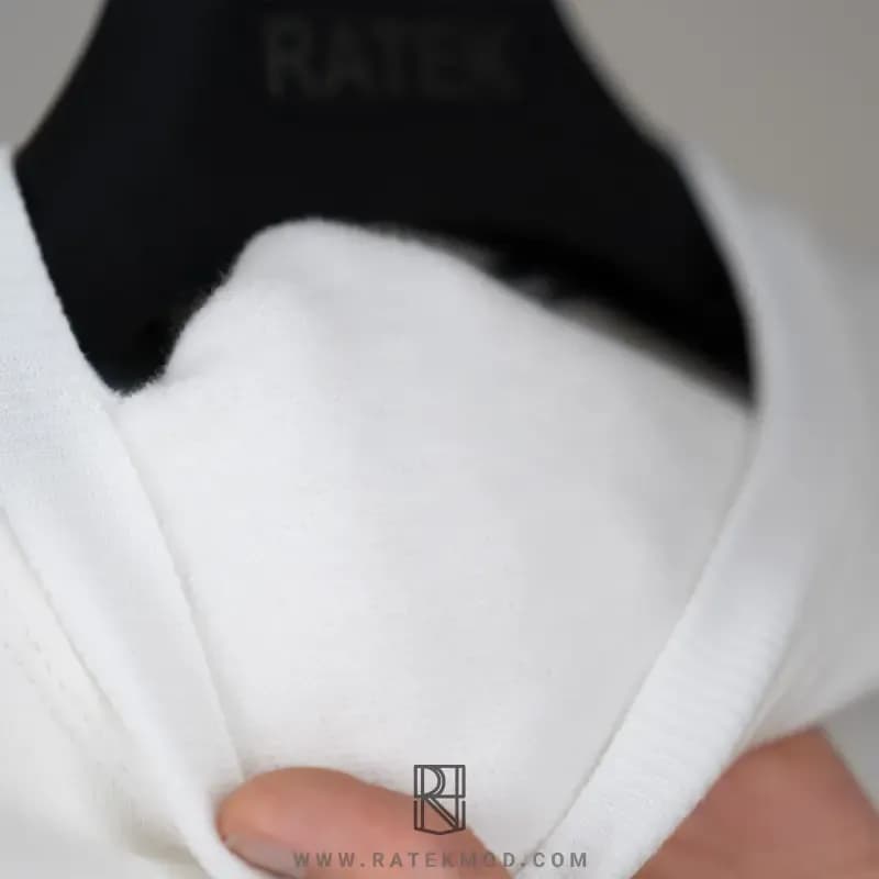 دورس ساده بیسیک سفید سه نخ خارخورده صد درصد پنبه سایز بزرگ و معمولی — تصویر ۶