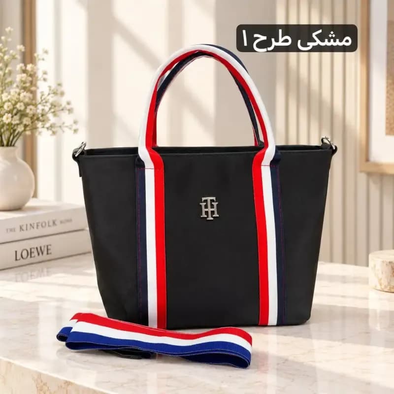 کیف زنانه روزمره پارچه نانسی با بند بلند و جیب دار — تصویر ۶