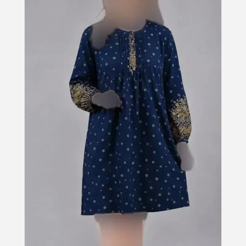 تونیک زنانه طرح اندونزی نخی سایز بزرگ قواره دار — تصویر ۹