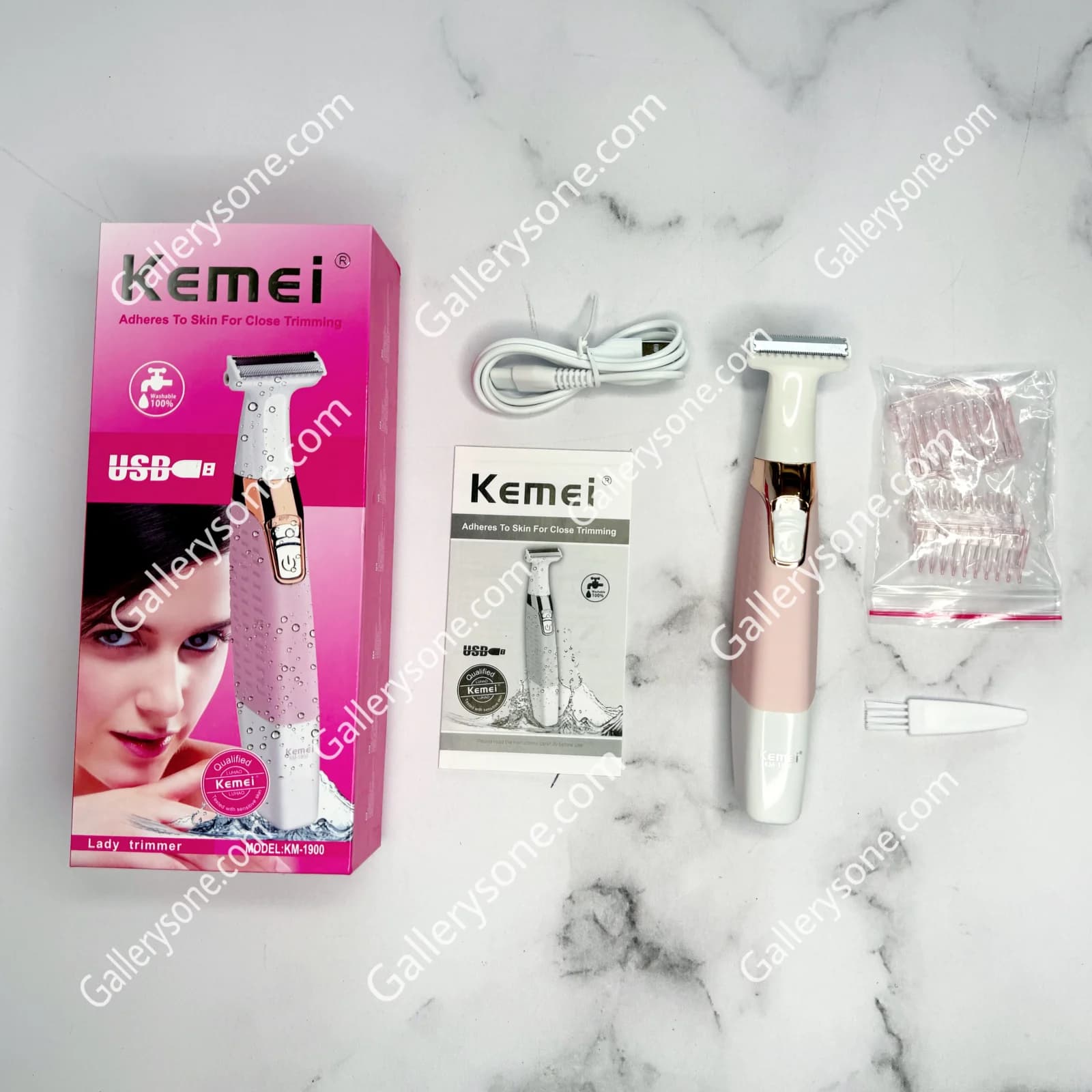 شیور بانوان کیمی KM-1900 | ماشین اصلاح صورت و بدن ضد آب — تصویر ۲