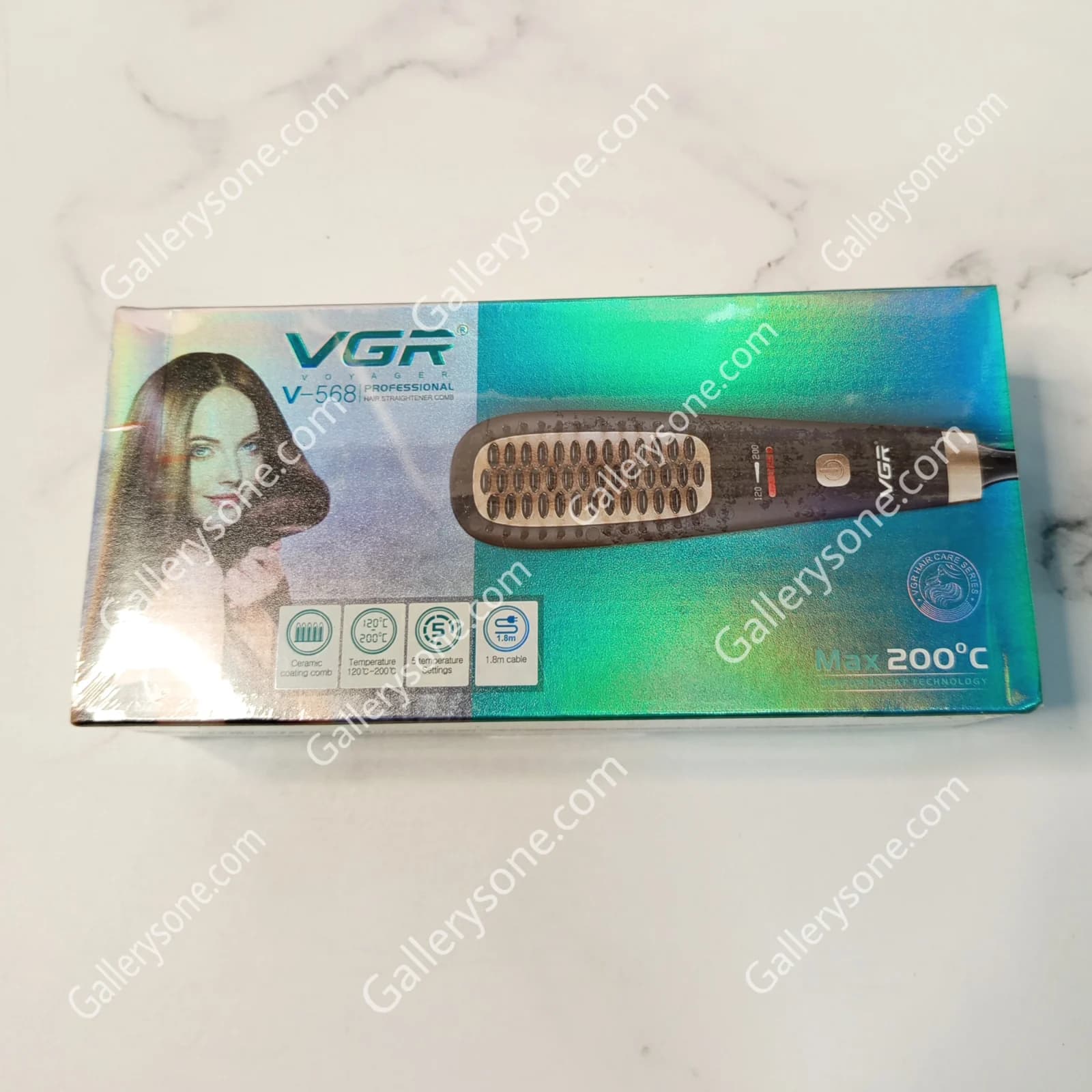 برس حرارتی صاف کننده مو VGR مدل V-568 | برس صاف کننده سرامیکی — تصویر ۴