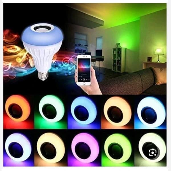 لامپ هوشمند و اسپیکر بلوتوثی مدل led music blub کد HB-61 — تصویر ۷