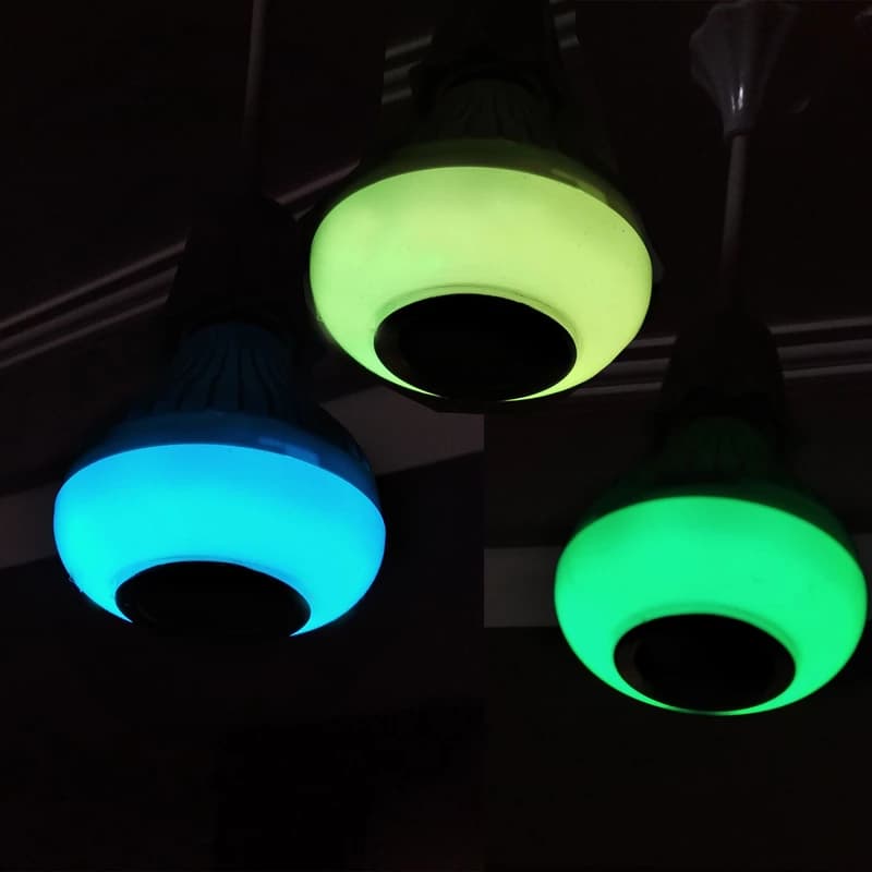 لامپ هوشمند و اسپیکر بلوتوثی مدل led music blub کد HB-61 — تصویر ۶