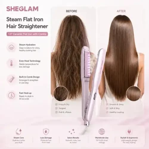 اتو مو نانو بخار شیگلم SHEGLAM — تصویر ۵