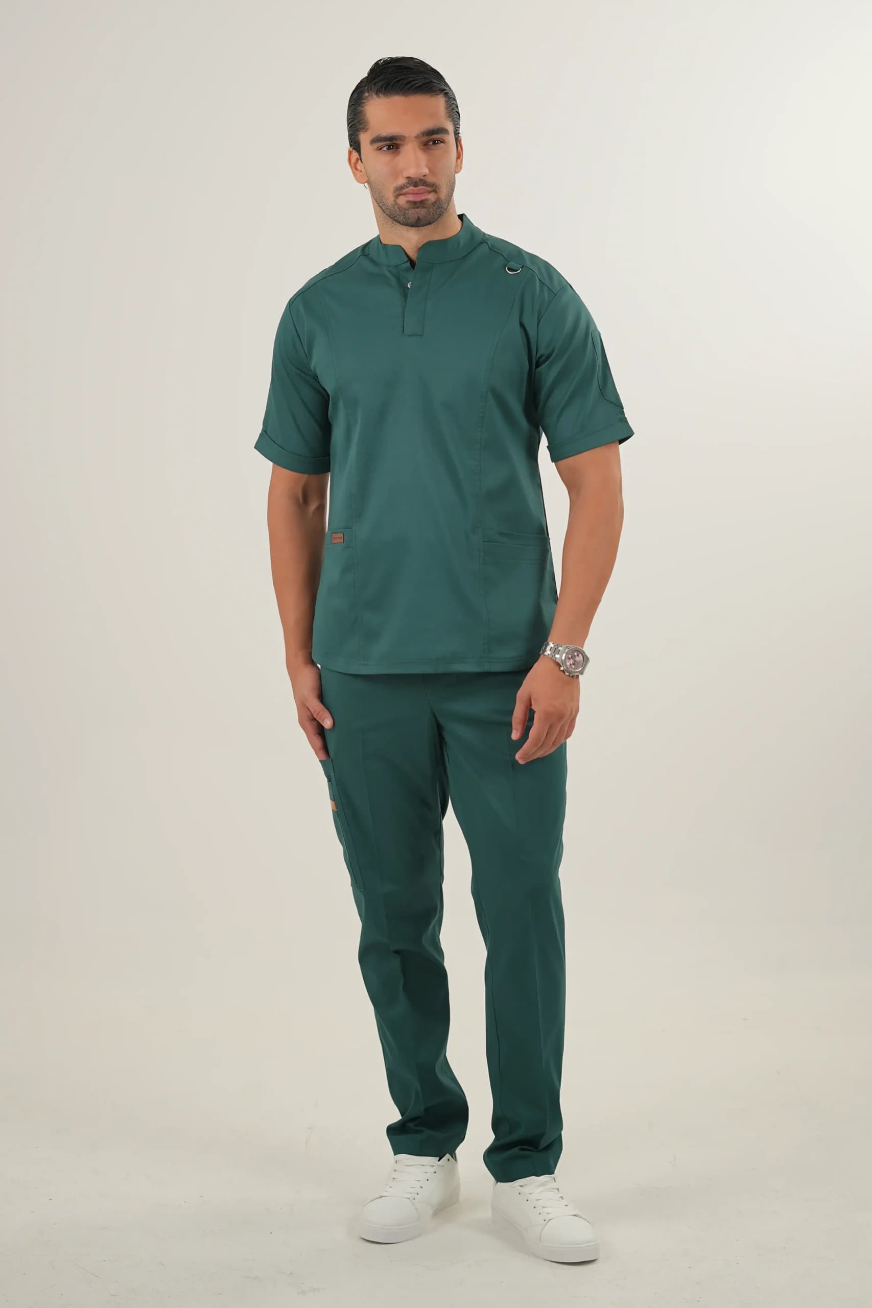 اسکراب پزشکی یقه دیپلمات اسپرت سبز یشمی — تصویر ۱۱