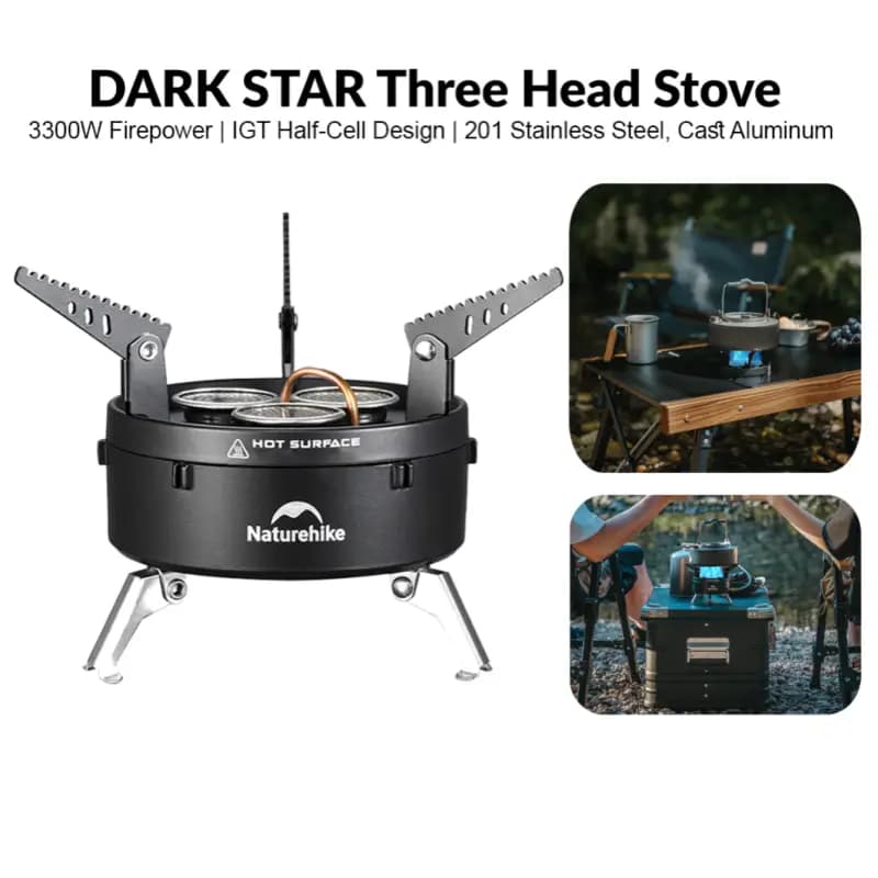 سر شعله 3 شعله نیچرهایک مدل Naturehike CNK2450CF019 سری Dark Star — تصویر ۳