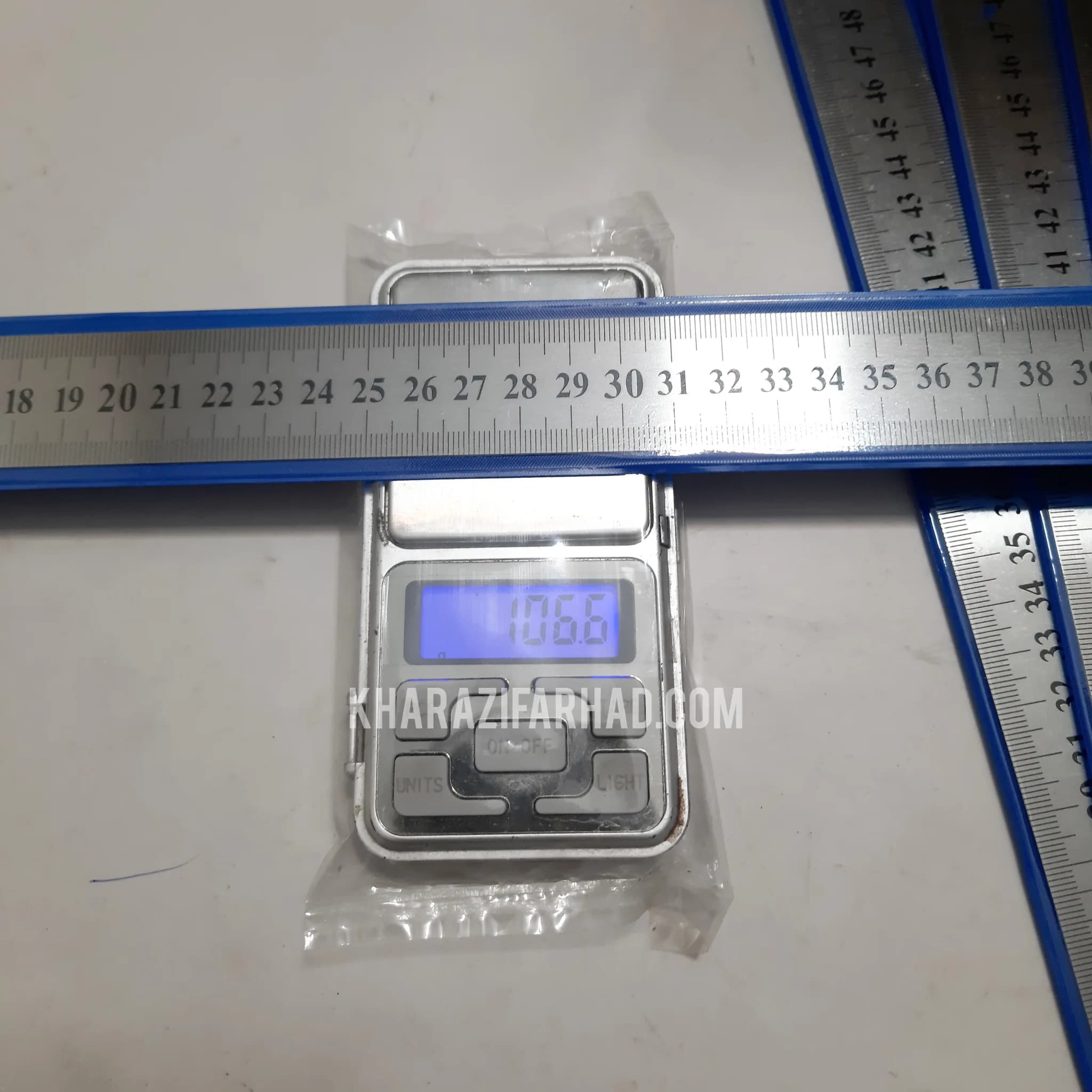 خط کش 50 سانت فلزی ضخیم بسته 12 عددی عمده — تصویر ۳