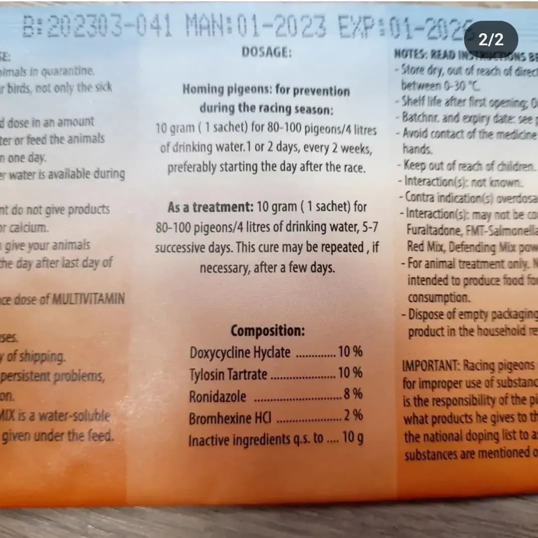 تایلوزین تایلوداکس داک اسپیشیال TYLO-DOX SPECIAL MIX — تصویر ۶