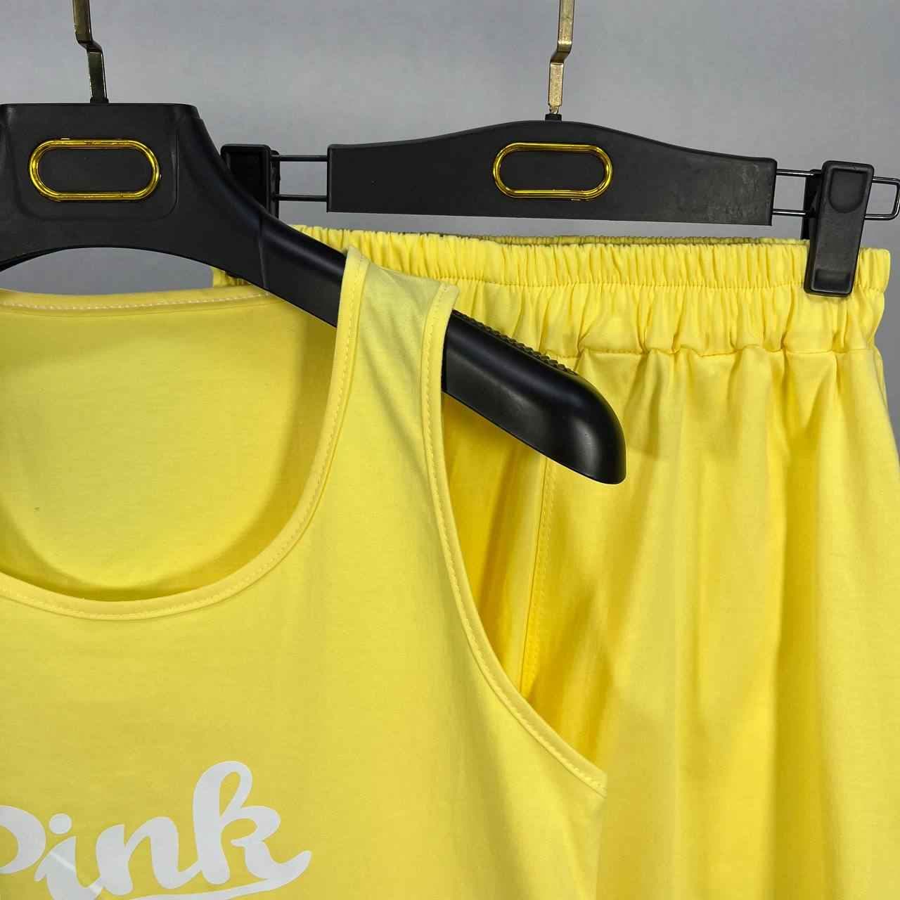 ست کراپ شلوارک Pink پاستیلی کد 969 — تصویر ۵