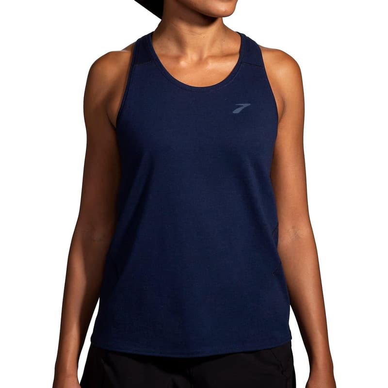 تاپ ورزشی زنانه بروکس Brooks Distance Running Tank سرمه ای — تصویر ۷