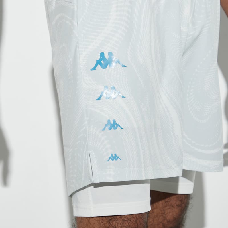 شورت کشاله دار ورزشی مردانه کاپا Kappa Sports Shorts طوسی سفید — تصویر ۴