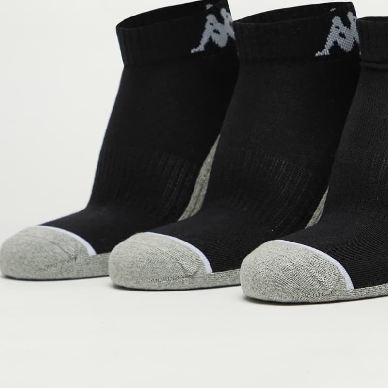 جوراب ورزشی مردانه کاپا Kappa Sport Socks (پک سه جفتی) مشکی طوسی — تصویر ۶