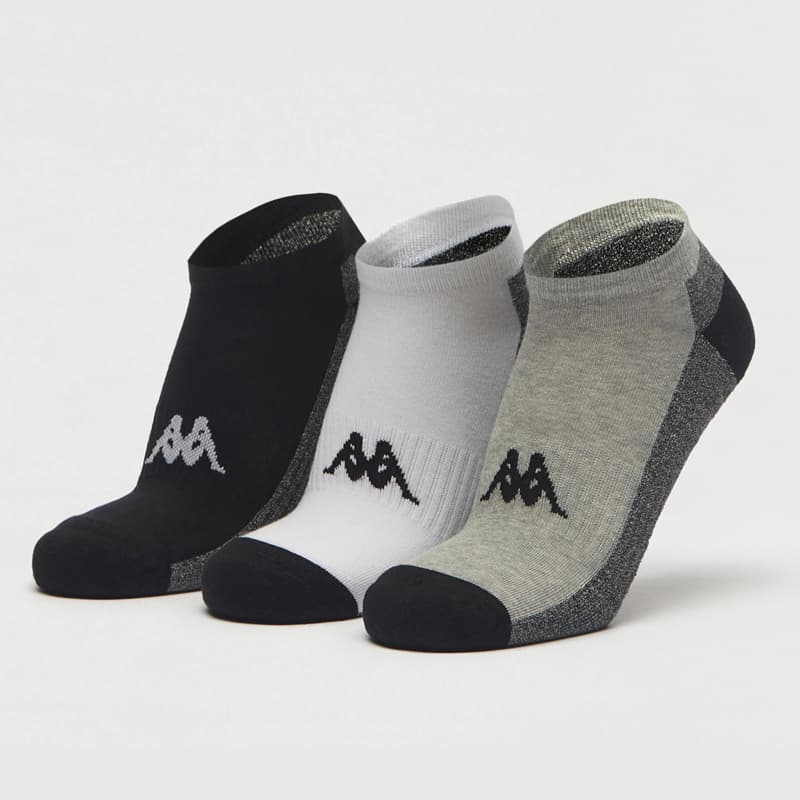 جوراب ورزشی مردانه کاپا Kappa Sport Socks (پک سه جفتی) سفید طوسی مشکی خاکستری — تصویر ۵