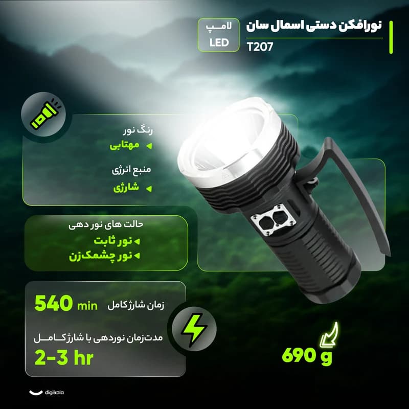 چراغ قوه اسمال سان مدل ZY-T207 — تصویر ۱۰