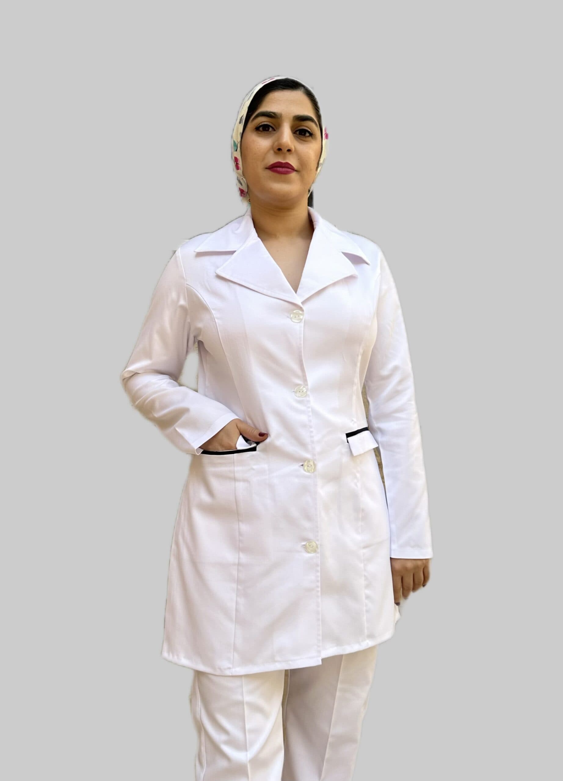 کت زنانه جیب پاکتی مغزی دوزی سرمه ای — تصویر ۳