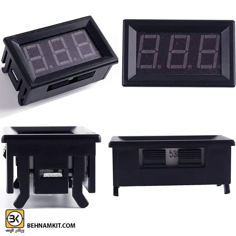 ولت متر پنلی سه رقمی 100 ولت / سبز / سه سیم — تصویر ۱۲