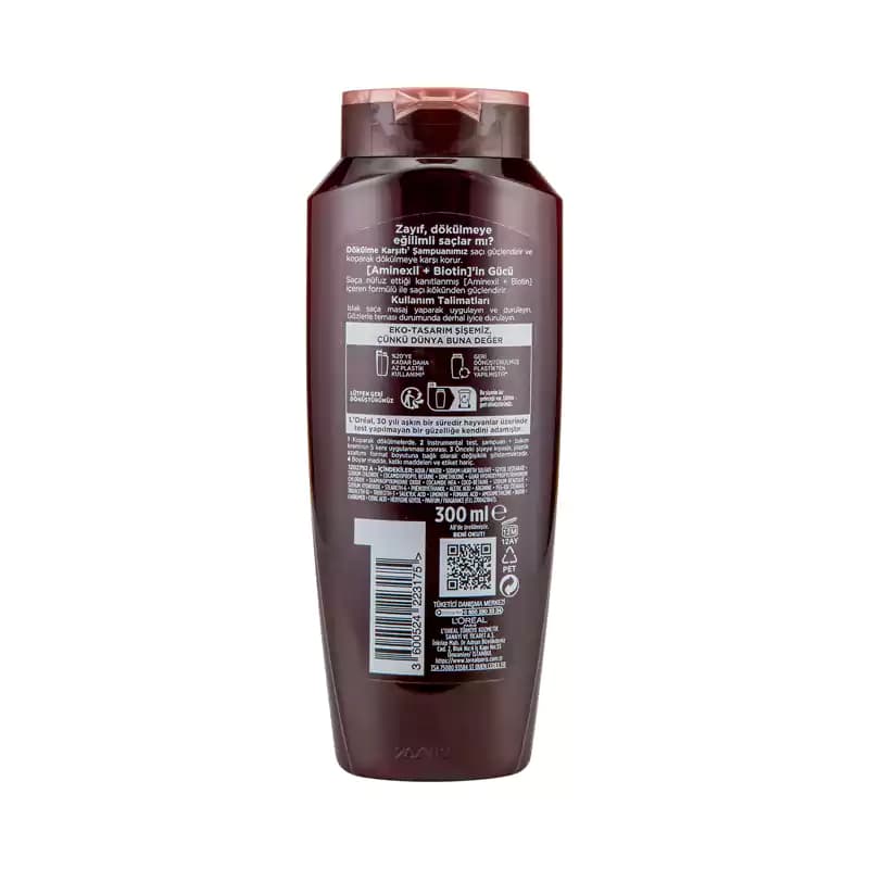 شامپو ضد ریزش لورال قهوه ای Komple Direnç حجم 300 ml — تصویر ۳