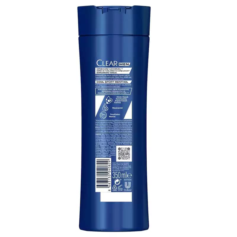 شامپو کلیر Clear مردانه اصل 2 در 1 مردانه Hizli stil حجم 350 ml — تصویر ۷