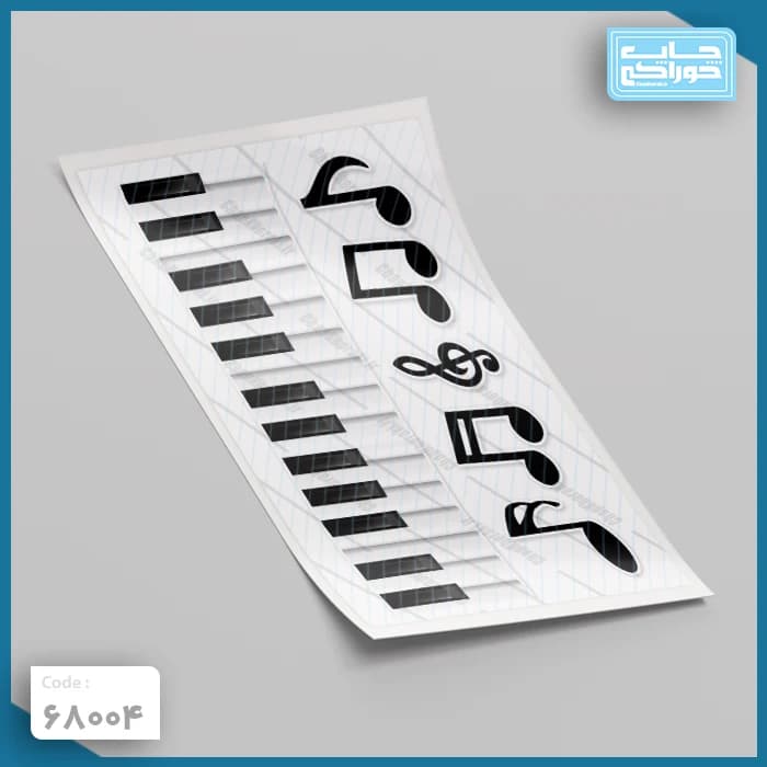 چاپ خوراکی کیبورد پیانو و نُت موسیقی کد 68004 — تصویر ۲