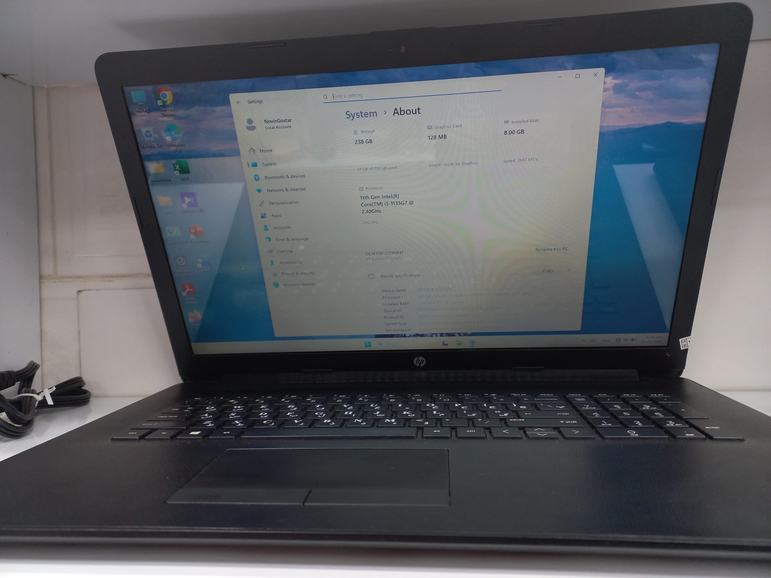 لپ تاپ اچ پی استوک laptop 17 i5-1135G7 8GB 256GB ssd intel iris xe — تصویر ۵